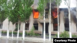 Several buildings, including the provincial police headquarters, were set on fire by angry protesters.