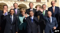 Neki od lidera G20 zemalja i generalni sekretar UN Ban KI-moon na zajedničkoj fotografiji