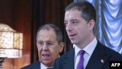 Srpski šef diplomatije Marko Đurić tokom susreta sa ruskim kolegom Sergejem Lavrovom u Moksvi, 17, februar 2025.