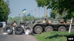 Блокпост українських солдат у Слов'янську, 4 травня 2014 року