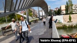 Most preko Ibra na prelazu iz Mitrovice u Severnu Mitrovicu, septembar 2020.