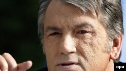 Президент Віктор Ющенко під час щомісячної прес-конференції для ЗМІ, Київ, 30 вересня 2009 року.