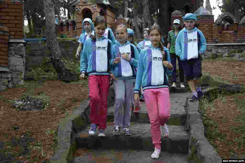 ოკუპირებული ყირიმი. ბავშვები "არტეკში" 2015 წლის მაისში. 2014 წელს ყირიმის ოკუპაციის შემდეგ, რუსეთმა მილიონობით დოლარი დახარჯა ზღვისპირა ბანაკის რეკონსტრუქციაში. რადიო თავისუფლების უკრაინულ სამსახურთან ინტერვიუში პროფესორმა მათიას ნოიმანმა განაცხადა, რომ რუსეთს დაქვემდებარებული „არტეკი“ ერთდროულად ემსახურება როგორც რუსული აღორძინებისა და საბჭოთა წარსულთან კავშირის დემონსტრირებას, ასევე მოზარდებში ცნობიერების ფორმირებას, სანქცირებული რუსეთის იმიჯის გაკეთილშობილებას და რუსეთის სახელმწიფოსადმი ერთგულების გაღვივებას.