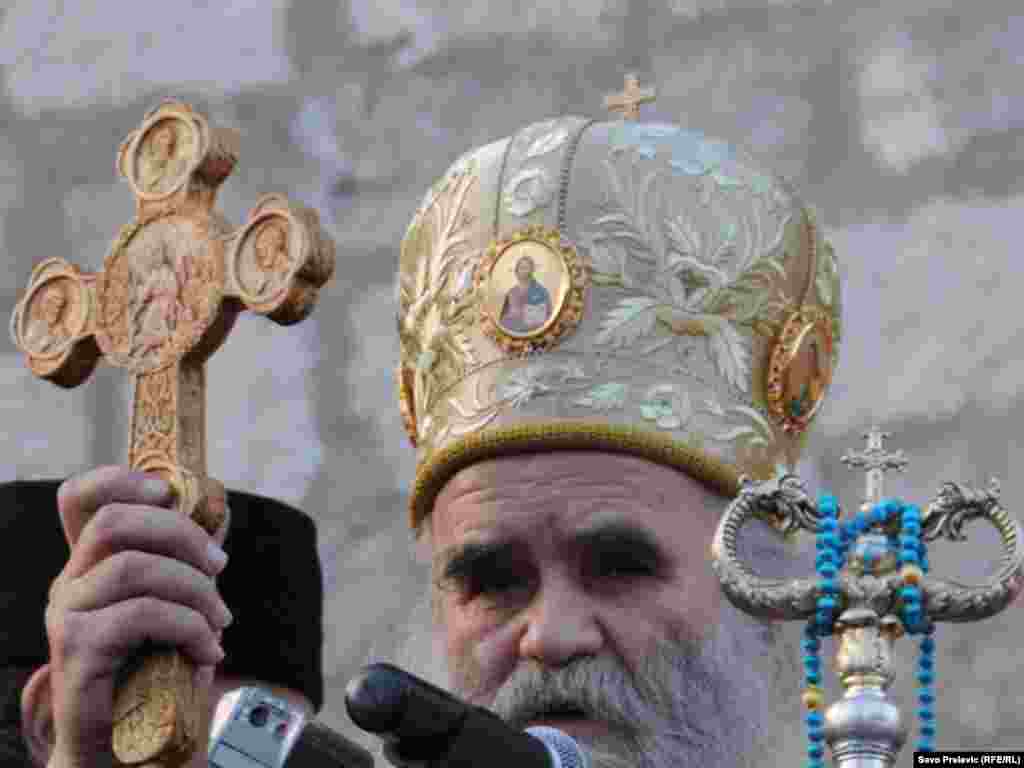 Mitropolit crnogorsko-primorski Amfilohije na Cetinju, 06.01.2011. Foto: Savo Prelević