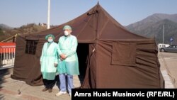 Trijažni šator u Konjicu u Bosni i Hercegovini