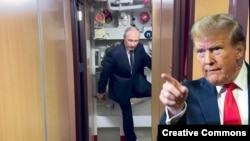 Владимир Путин. Дональд Трамп. Коллаж.