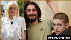 ფოტოკოლაჟი. ნინო ლომინაძე, ადვოკატი (მარცხნივ), თორნიკე გოშაძე და ირაკლი მიმინოშვილი (მარჯვნივ)