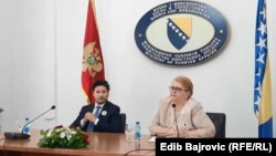 Potpredsjednik Vlade Crne Gore Dritan Abazović i ministrica vanjskih poslova BiH Bisera Turković u Sarajevu, 9. juli 2021. 