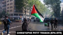 საილუსტრაციო ფოტო. პალესტინის მომხრეების გამოსვლა პარიზში. 2021 წლის 15 მაისი 