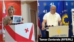 ფოტოკოლაჟი: (მარცხნივ) ანა წითლიძე, "ნაციონალური მოძრაობის" წარმომადგენელი; (მარჯვნივ) მამუკა წოწერია, "ქართული ოცნების" წარმომადგენელი