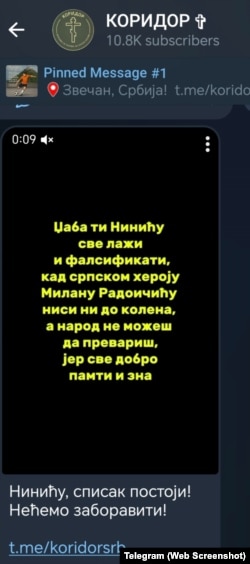 Pretnje advokatu Ivanu Niniću objavljene na Telegramu