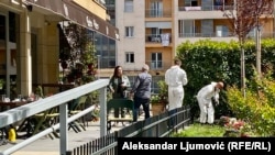 Policija na uviđaju nakon oružanog napada, Podgorica, maj 2025.