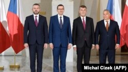 Slovački premijer Peter Pellegrini, poljski premijer Mateusz Morawiecki, češki premijer Andrej Babiš i mađarski premijer Viktor Orban 