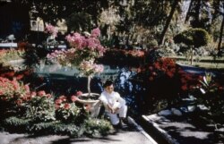 ჩაფიქრებული ბიჭი ბაღში, გალანდოაქში, თეირანში.