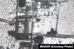 Satellite photos from February 21-22 appear to show Russia has again bolstered its military forces massed around Ukraine's borders. This image shows an overview of a field hospital and troop deployment in western Belgorod, Russia.