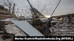 В зоне вооружённого конфликта на востоке Украины, февраль 2022 года