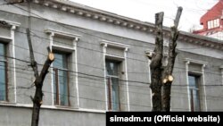 Обрезка деревьев по улице Карла Маркса в Симферополе, февраль 2022 год