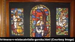 Ескіз знищеного вітража «Шевченко. Мати» для Київського університету, 1964 року