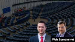 რა წერია „სუვერენულ ერთა ევროპის“ რეზოლუციის შესწორების პროექტში. გარეკანზე: შესწორების ავტორები, მილან უჰრიკი და ალექსანდერ სელი.