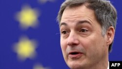Премьер-министр Бельгии Александр Де Кро на заседании Европарламента, 16 января 2024 года