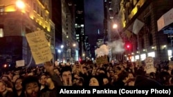 Протесты против Дональда Трампа в Нью-Йорке 10 ноября 2016 года