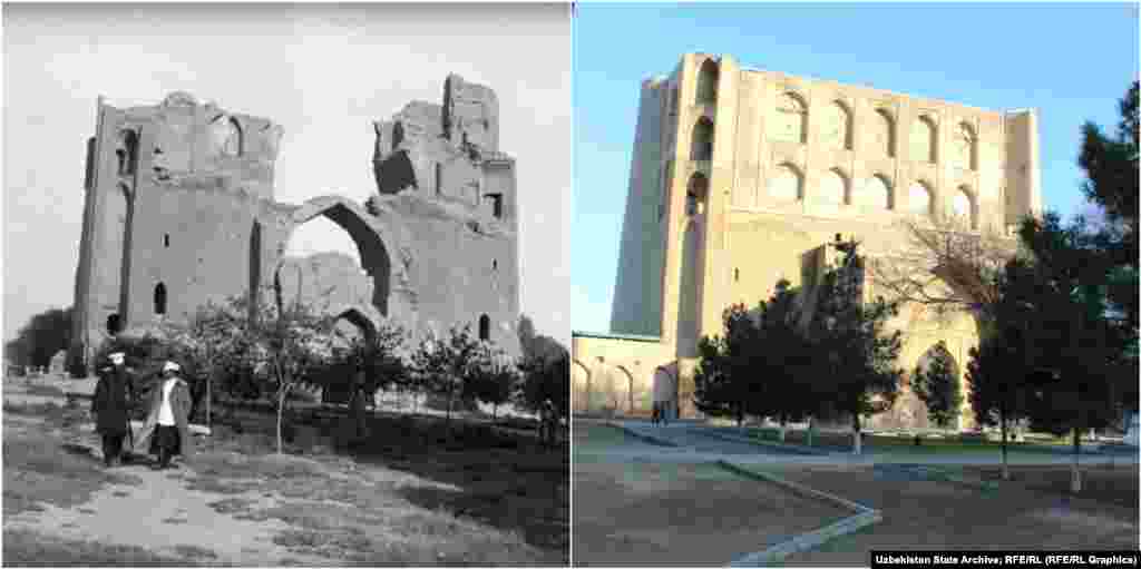 Mauzolej "Šah-i-Zinda" osnovan je u 15. vijeku kao grobnica Kusam ibn Abasa (Muhamedovog rođaka), koji je donio islam u Samarkand.