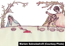მარიამ საკნელაშვილის ილუსტრაცია გამომცემლობა "ზოლიანი კატისთვის"