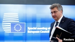 Andrej Plenković, hrvatski premijer, smatra da bi ta država mogla pristupiti Schengenu do polovine naredne godine dana. Na fotografiji tokom posjete Briselu 25. svibnja 2021.