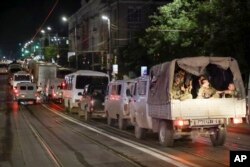 "ვაგნერის" სამხედრო კოლონა დონის როსტოვში. 24 ივნისი, 2023 წ.