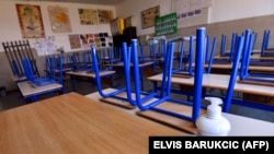 Učionica jedne od osnovnih škola u Sarajevu, mart 2020. godine