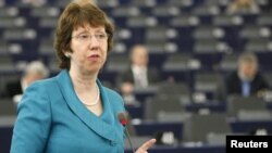 Visoka predstavnica EU za spoljnu politiku i bezbednost Ketrin Ešton u Evropskom parlamentu u Strazburu, 11. maj 2011.