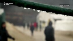 Stotine migranata na otvorenom čekaju šatore Stotine migranata na otvorenom čekaju šatore