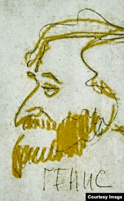 Сергей Довлатов. Генис, шарж.