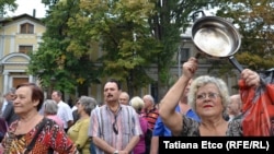 Одну из акций протеста в центре Кишинева провели пенсионеры