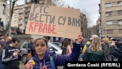 Studenti ispred RTS-a, 11. mart 2025. 