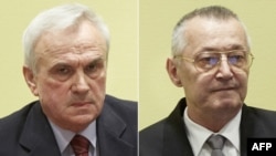 Bivši čelnici Službe državne bezbednosti Srbije Jovica Stanišić (L) i Franko Simatović optuženi su za progon, ubistva, prisilno premeštanje i deportaciju Hrvata i Bošnjaka tokom rata u Hrvatskoj i BiH