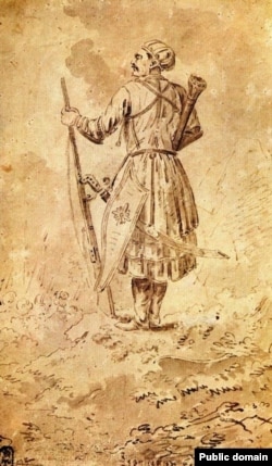 Князь Александр Бекович-Черкасский. Рисунок Ф.А. Васильева, 1710-е годы