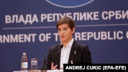 Predsednica Vlade Srbije Ana Brnabić na konferenciji za novinare u Beogradu, Srbija, 3. novembra 2021.