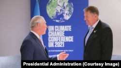 Sa rumunskim predsjednikom Klausom Johanisom na samitu o klimatskim promjenama COP26, novembar 2021.