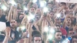 Друга ніч протистояння перед парламентом Грузії (відео) Друга ніч протистояння перед парламентом Грузії (відео)