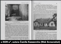 Fotografije podruma (lijevo) u kome su zatvorenici mučeni, knjiga "Travnik u NOR-u", autora Ćamila Kazazovića.