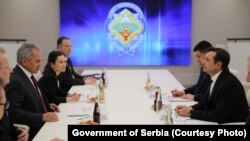 Sekretar Saveta bezbednosti Ruske Federacije Sergej Šojgu i potpredsednik Vlade Srbije Aleksandar Vulin u Moskvi, 18. februar 2025.
