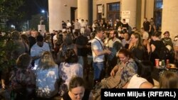 Serbia -- Street blockade in front of the Faculty of law, protest over a spate of arrests of anti-government protesters and demanding an early election, Belgrade, July 3, 2025