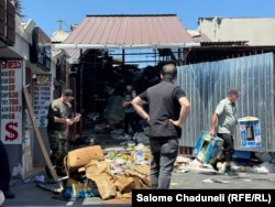 „ბორჯომის ვაგზლის“ დამწვარი ბაზრობა. 2025 წლის 9 აპრილი