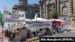 Blokada raskrsnice kod zgrade Vlade Srbije, 25. jun 2025. 