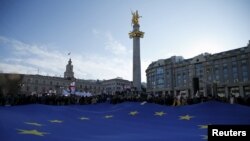 Прапор ЄС у Тбілісі. Березень 2015 року