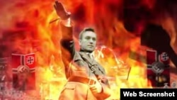 Скриншот ролика, в котором Алексей Навальный сравнивается с Гитлером