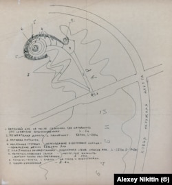 Схематический план мемориала, предложенный А. Рыбачук и В. Мельниченко