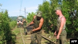 Russian railway troops repairing railway lines in Abkhazia