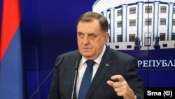 Milorad Dodik, predsjednik bh. entiteta Republika Srpska, na konferenciji za medije u Banjaluci, 25. januara 2025. godine.